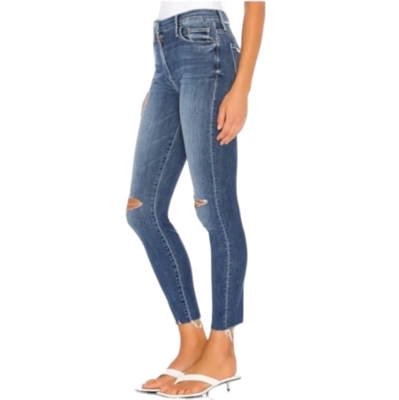 Mother The Looker Crop Gypsy Distressed With Frayed Ankless Size 25 - Picture 2 of 16